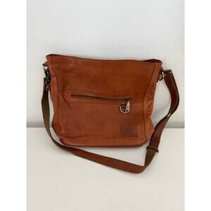 Berlinger Bags Siena Vintage Leather Cognac Crossbody Tote Purse